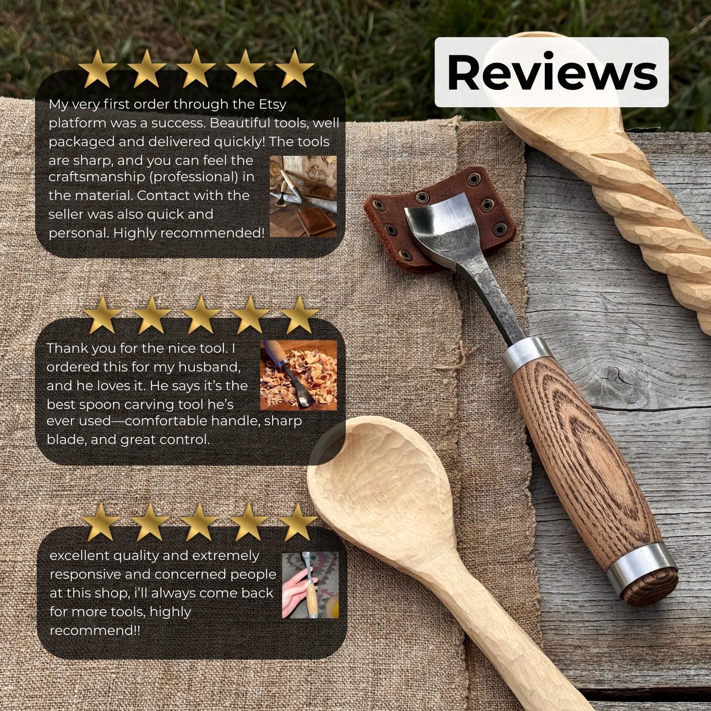 Spoon Bent Gouge, 20 - 45 mm (0.8 - 1.8 inches)