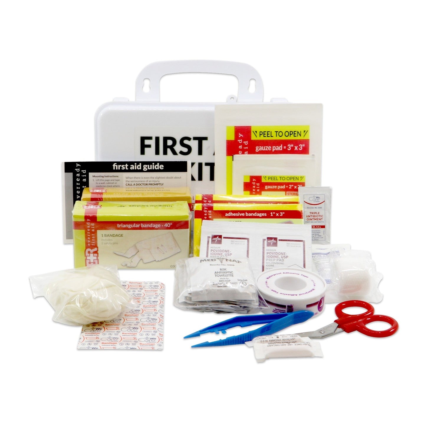 10 Person First Aid Kit with Plastic Case, Type III, ANSI A, OSHA Compliant
