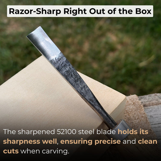 Straight Carving Gouge with Palm Handle – 12 mm (0.47 inches)