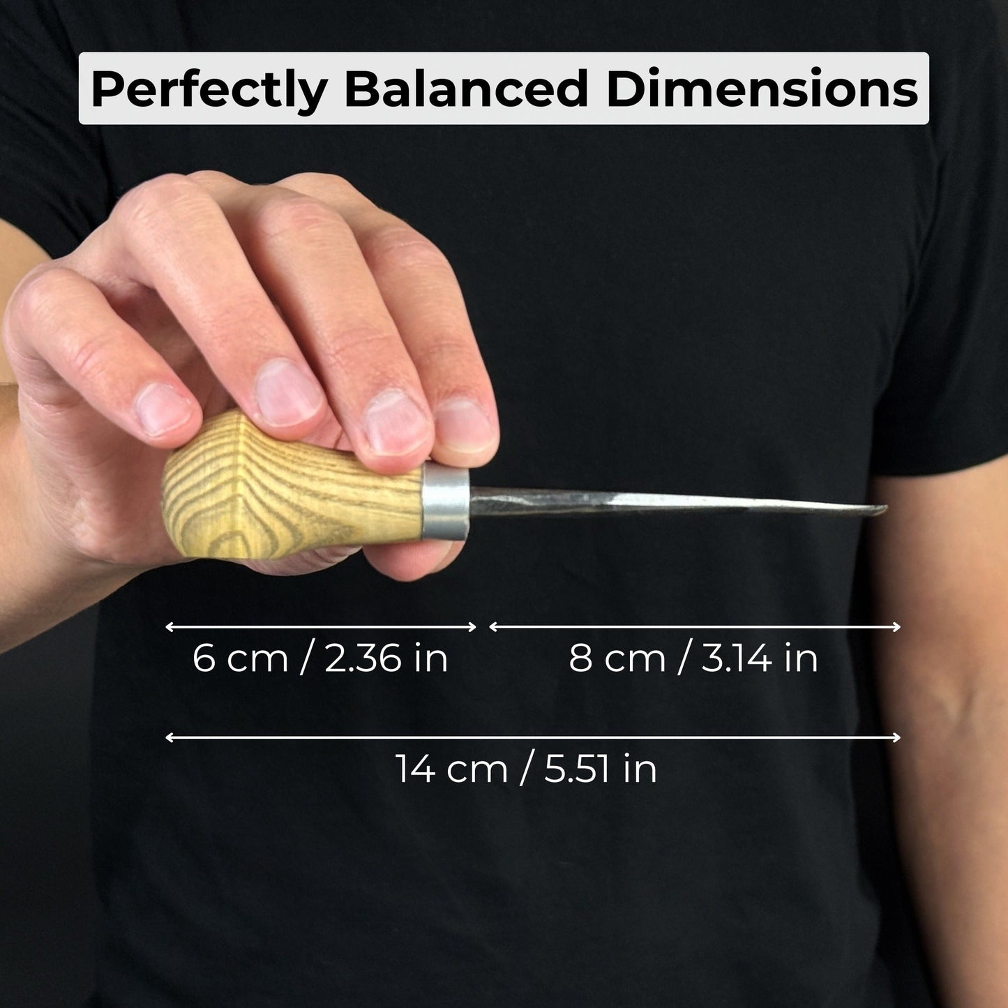 Straight Carving Gouge with Palm Handle – 12 mm (0.47 inches)