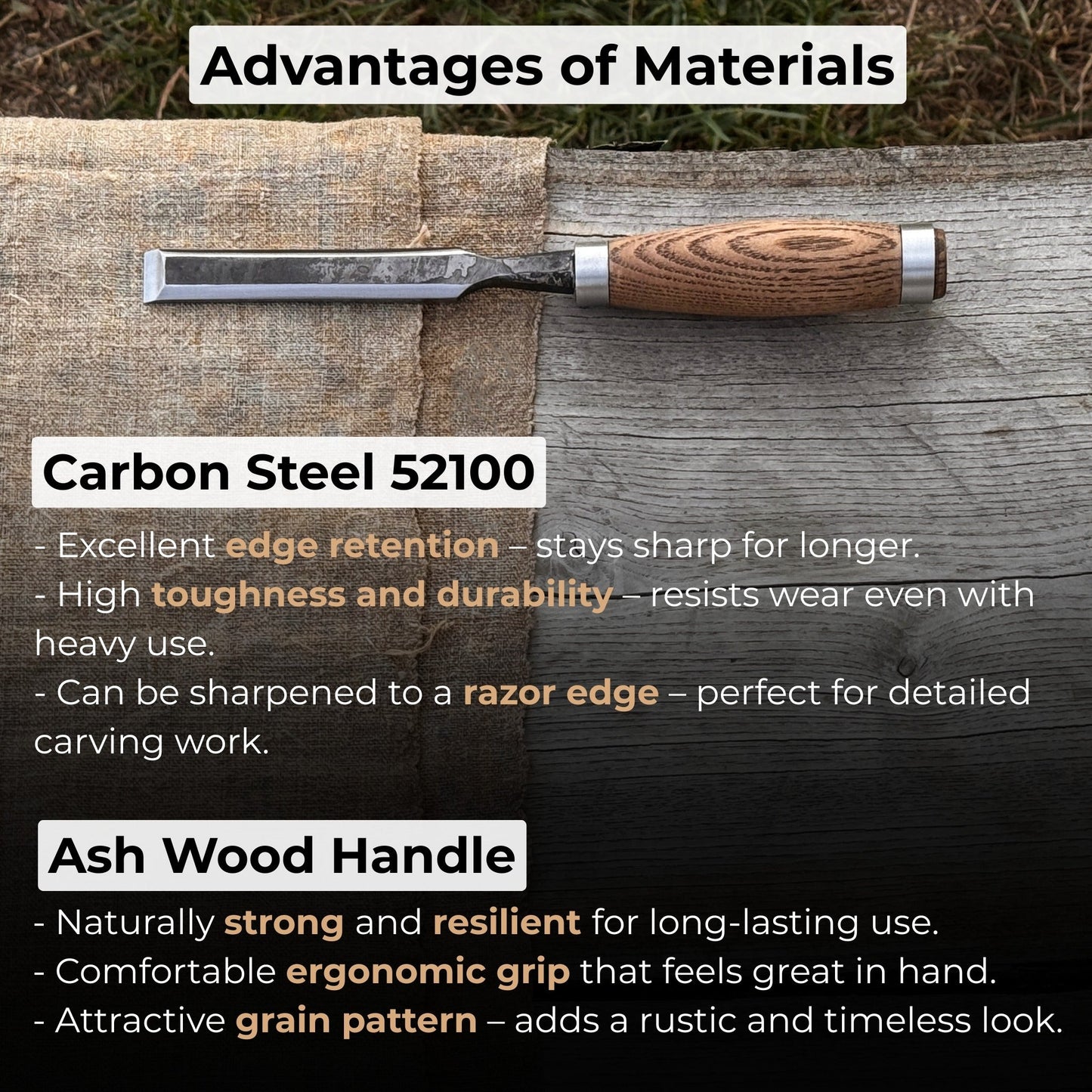 Wood Carving Chisel, 10 - 50 mm (0.39 - 1.97 inches)